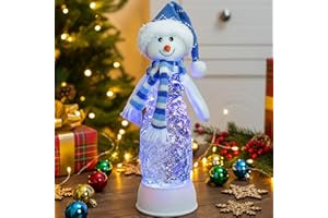ZQQLITE Christmas Snow Globe Lantern Indoor Decor Snowman Christmas with Music,6H Timer,USB Lined/Battery Operated Lighted Lantern for Christmas Festival Decoration Gifts