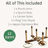 Jaques of London Original Compact Garden Quoits Luxury Set - Family Fun view 3