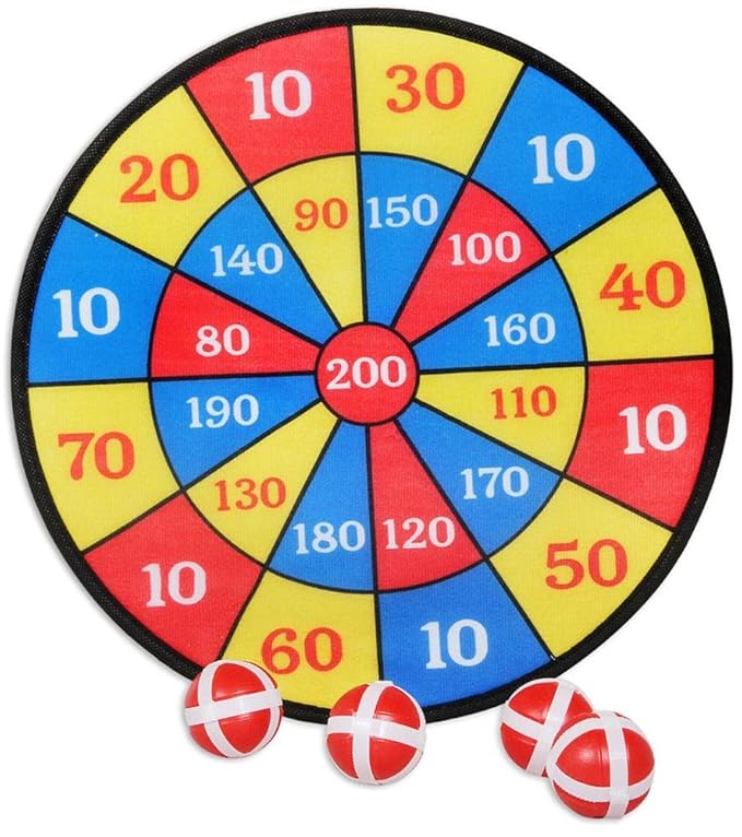Outdoor active Dartscheibe Klett mit 4 Bällen, Ø 37 cm