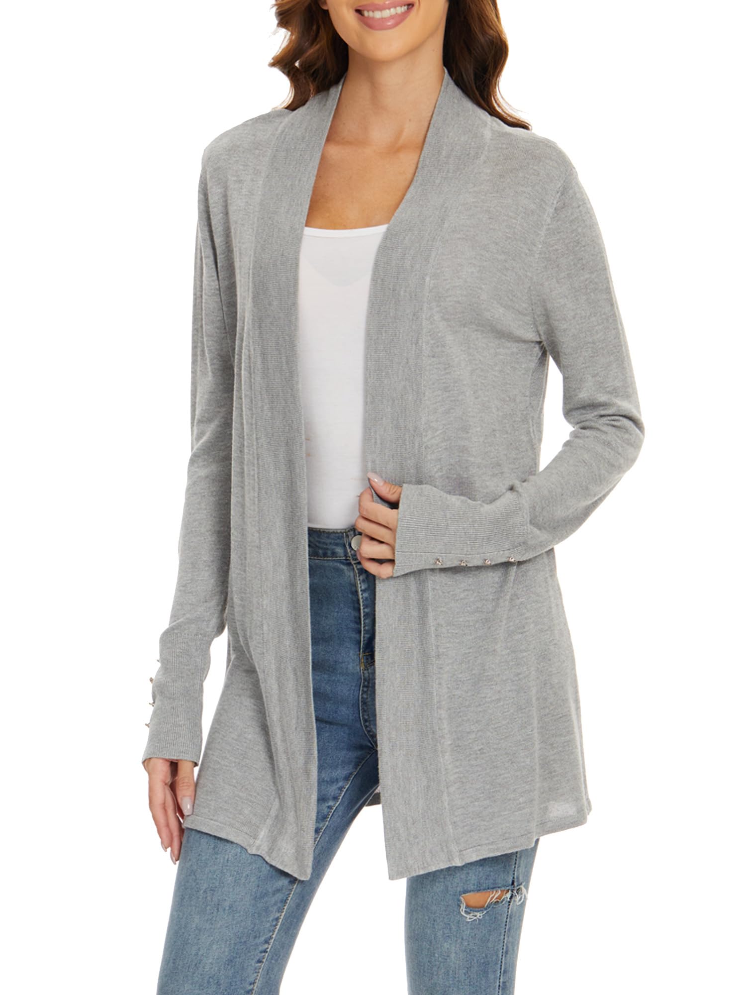 kashwere LONGLINE CARDIGAN ライトグレー Grace long grey – Kashmina of Norway
