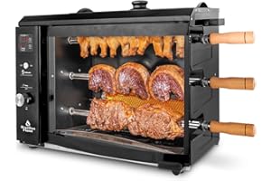 Brazilian Flame Churrasco® Gas Rotisserie Oven Grill Roaster with Auto Rotating Skewers for Rotisserie Chicken, Brazilian Style BBQ and Churrasco, Shawarma Machine, Propane Grill - 2024 Series