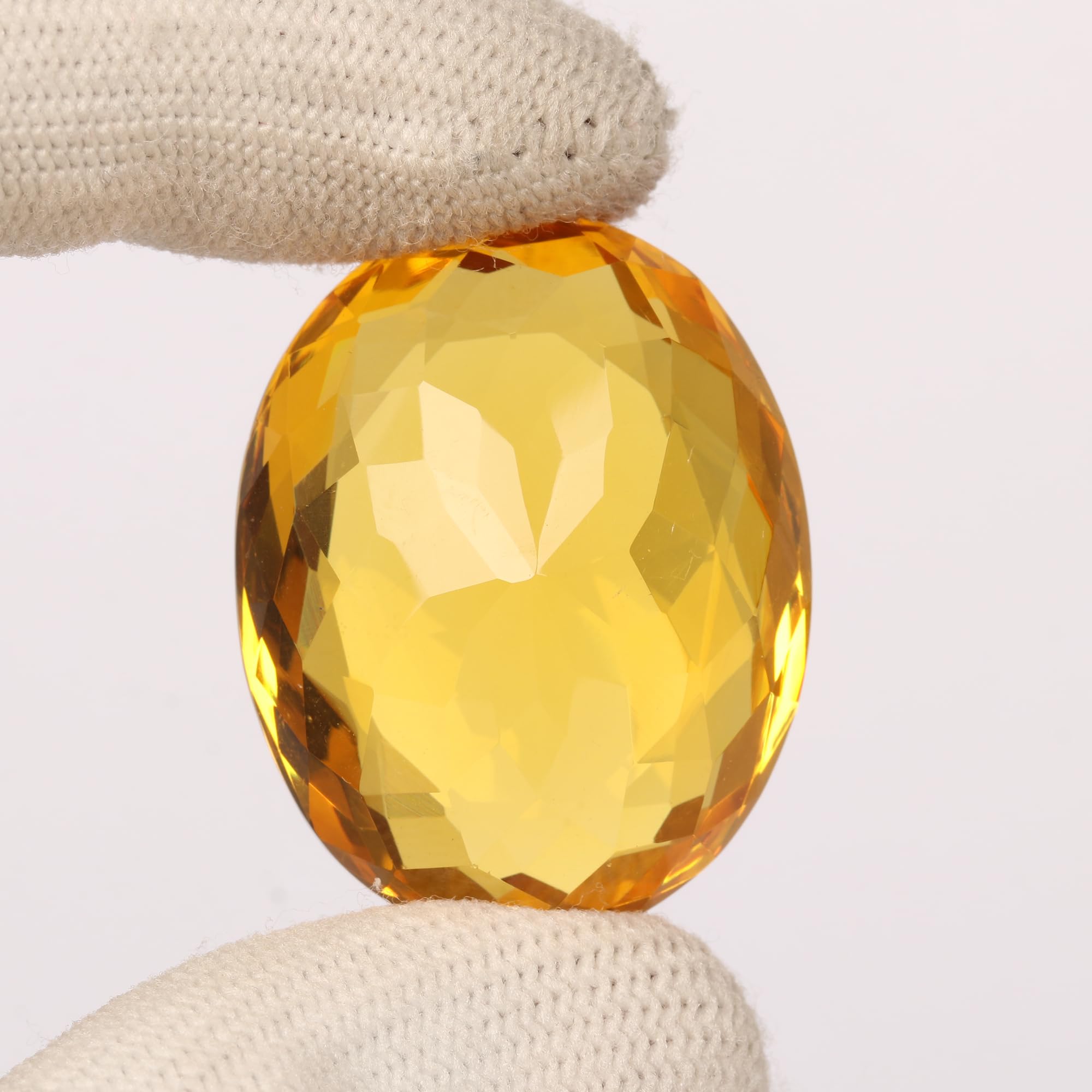 REAL-GEMS Loose Gemstones Translucent Brazilian Yellow Citrine 52.00 Carat Finest Oval Cut Yellow Citrine Loose Gemstone For Jewelry Making