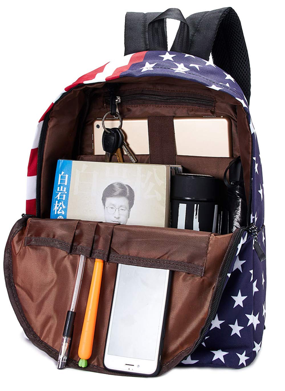 Kids American Eagle Flag Backpack Hiking Backpack Daypack for Outdoor Camping