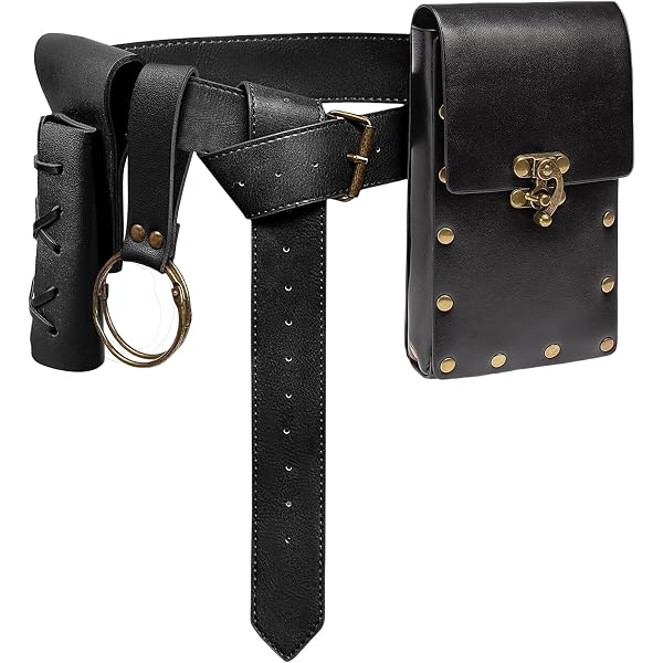 Medieval Viking Belt For Men & Women - Adjustable Leather-Look Ring Belt For LARP, Renaissance Fairs, Halloween - View #9