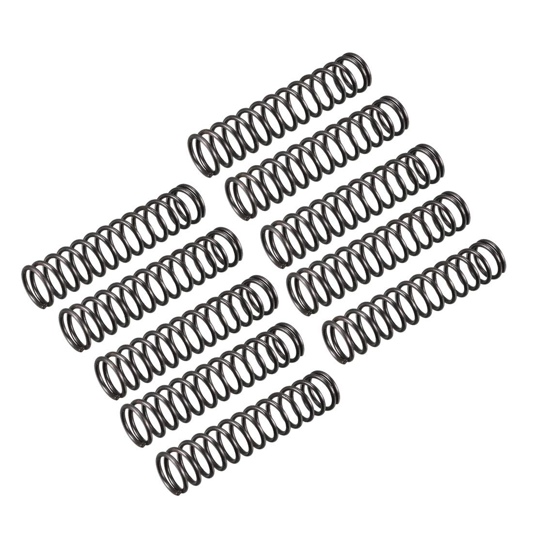 sourcingmap Compression Spring - 1.2mm Wire Dia , 11mm OD , 50mm Free Length Spring Steel Extension Spring,Black,10Pcs