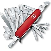 Victorinox Swiss Champ Swiss Army Knife, 33 Functions, Swiss Made Pocket Knife with Large Blade, Screwdriver, Chisel and Combination Pliers - Red