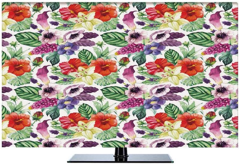 Watercolor 65 in Indoor TV Cover,Tropical