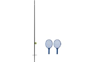 Hey! Play! Rope Ball Tether Swing Game- Complete Set with Pole, 2 Racquets, and Ball with String-Fun Classic Outdoor Activity