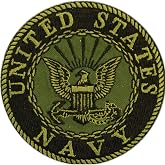 United States Navy USN Embroidered Patch, with Iron-On Adhesive (Subdued Woodland/Green)