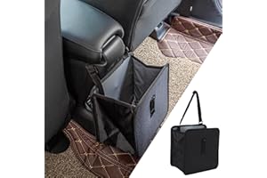 KAQISI Foldable Car Trash Can, Minimalist Black Car Interior Accessory with 1.85 Gallon Capacity, Hanging Waterproof Leakproo