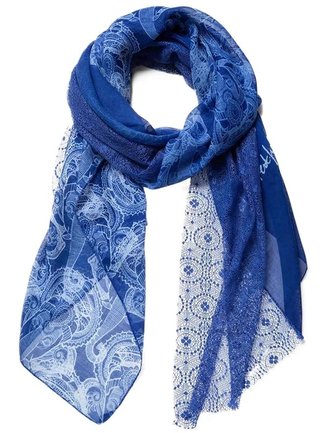 Desigual Foulard Frauen Blauer Elefant Weiß