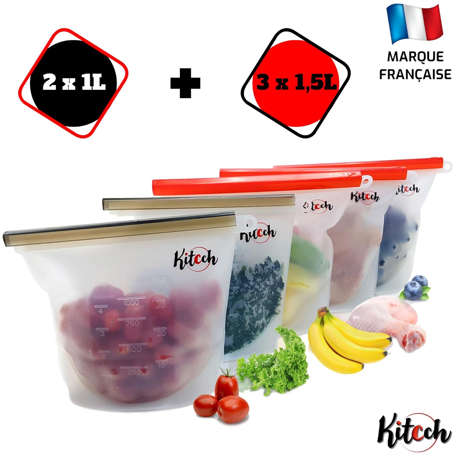 sac congelation zip reutilisable