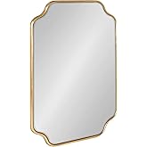 Kate and Laurel Plumley Glam Scalloped Wall Mirror, 18 x 24, Gold, Transitional Mirror Wall Decor