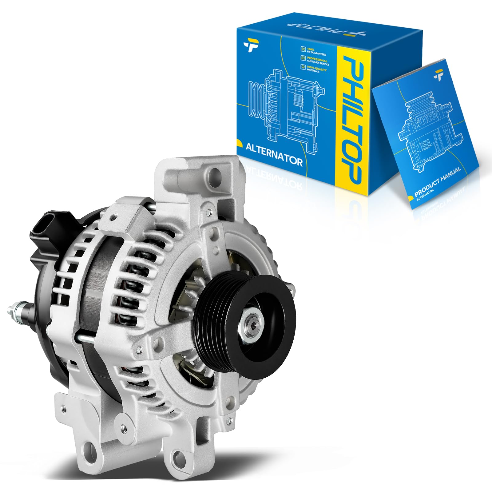 PHILTOP Alternator Compatible with 2008 CTS 2009 CTS 3.6L, 150 Amp Alternator Replace 11369N 10396863 104210-5390 11369 90-29-5713