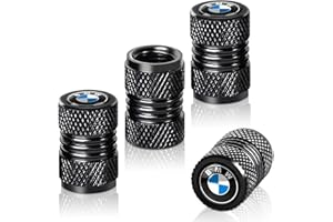 GIWOQU 4 Pcs Black Metal Car Wheel Tire Valve Stem Cover-Auto Valve Stem Caps Suitable for BMW X1 X3 M3 M5 X1 X5 X6 Z4 3 5 7 Series Styling Decoration Accessories