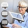 NZQXJXZ Large Hands Free Magnifying Glass with Light and Stand for Reading Full Book Page 5X Magnifier with 46 Bright LED Flexible Gooseneck Lighted Magnifier for Newspaper, Sewing, Small Prints