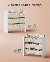 SONGMICS Toy Organiser 9-Box Shelf Cloud White GKR033W10 3-Tier view 6