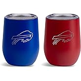 The Memory Company Officially Licensed NFL 2-Pack Stemless Tumblers -Double Wall Insulated Stainless Steel, Laser-Etched Team Logo, Hot & Cold Drinkware Set, Home & Away Gift Bundle