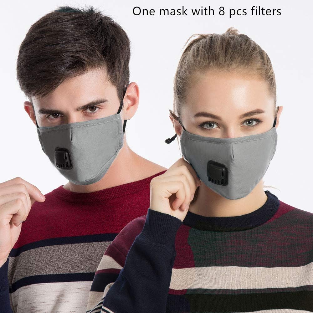 Joyfree One Mask + 8 Filters N95 Mask Reusable Comfy-Cotton Vogmask Face Mask Mouth Cover Mask Washable for Men and Women 6 Colors