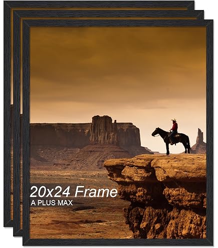Marcosページ A PLUS MAX 20x24 Picture Frame, Black Engineered Wood Frame for 20