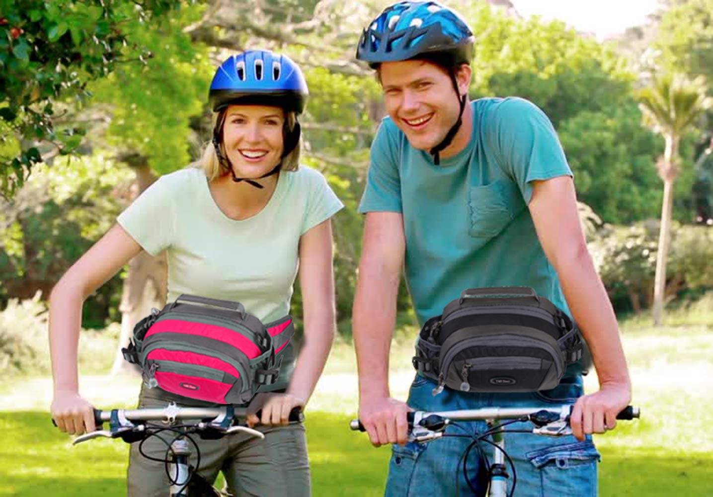 Y&R Direct Fanny Pack Waist Bag Packs Large Running Belt Bum Purse Bags with Bottle Holder Extension Strap Women Men Boy Girls Kids Gifts Waterproof Multicolor Outdoor Walking Hiking (Rosered)