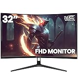 CRUA 32" 144Hz/165Hz Curved Gaming Monitor, Full HD