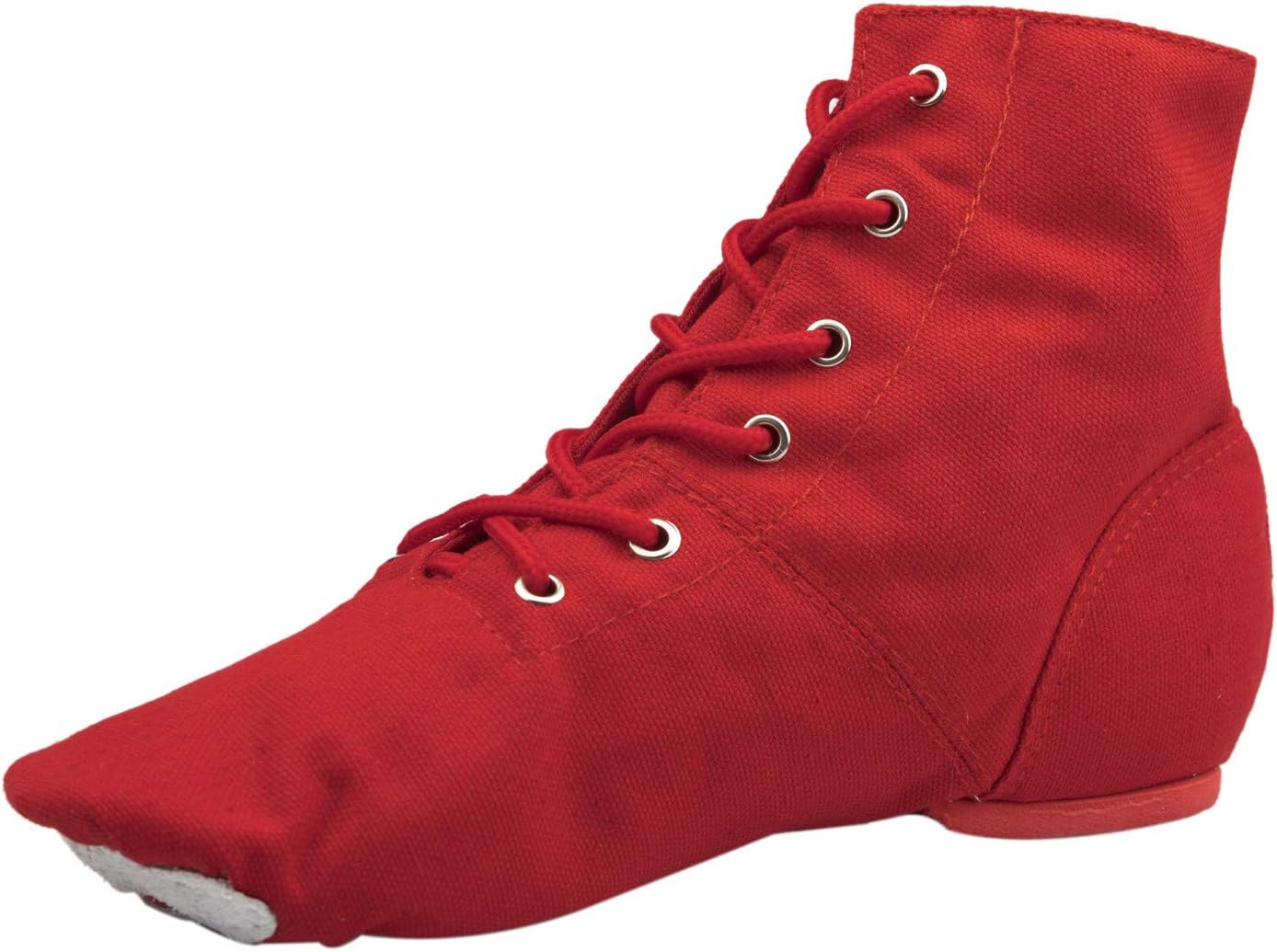 NLeahershoe Lace-up Canvas Dance Shoes Flat Jazz Boots for Practice, Suitable for Both Men and Women