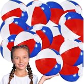 The Dreidel Company Inflatable Patriotic Beach Balls US Flag Design for Swimming Pool Party, Birthday, Summer Fun Toy, 12" Inch