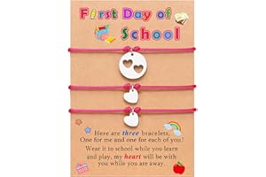SINCERE 3PCS First Day of Preschool/Kindergarten/1st Grade Gift, Back to School Bracelets Set for 3