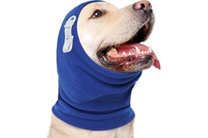 Nanaki Upgraded Dog Calming Hoodie Anxiety Relief, No Flap Ear Wraps for Dog, Soft Dog Hematoma Ear Wrap, Anti-slip Dog Ear Muffs Dog Head Warp, Dog Head Cover Grooming Force Drying Fireworks Thunder