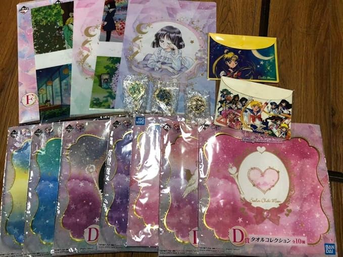 Amazon 一番くじ 美少女戦士セーラームーン Dreamy Colors Collection D賞タオル F賞クリアファイル E賞チャーム まとめ売り アニメ 萌えグッズ 通販