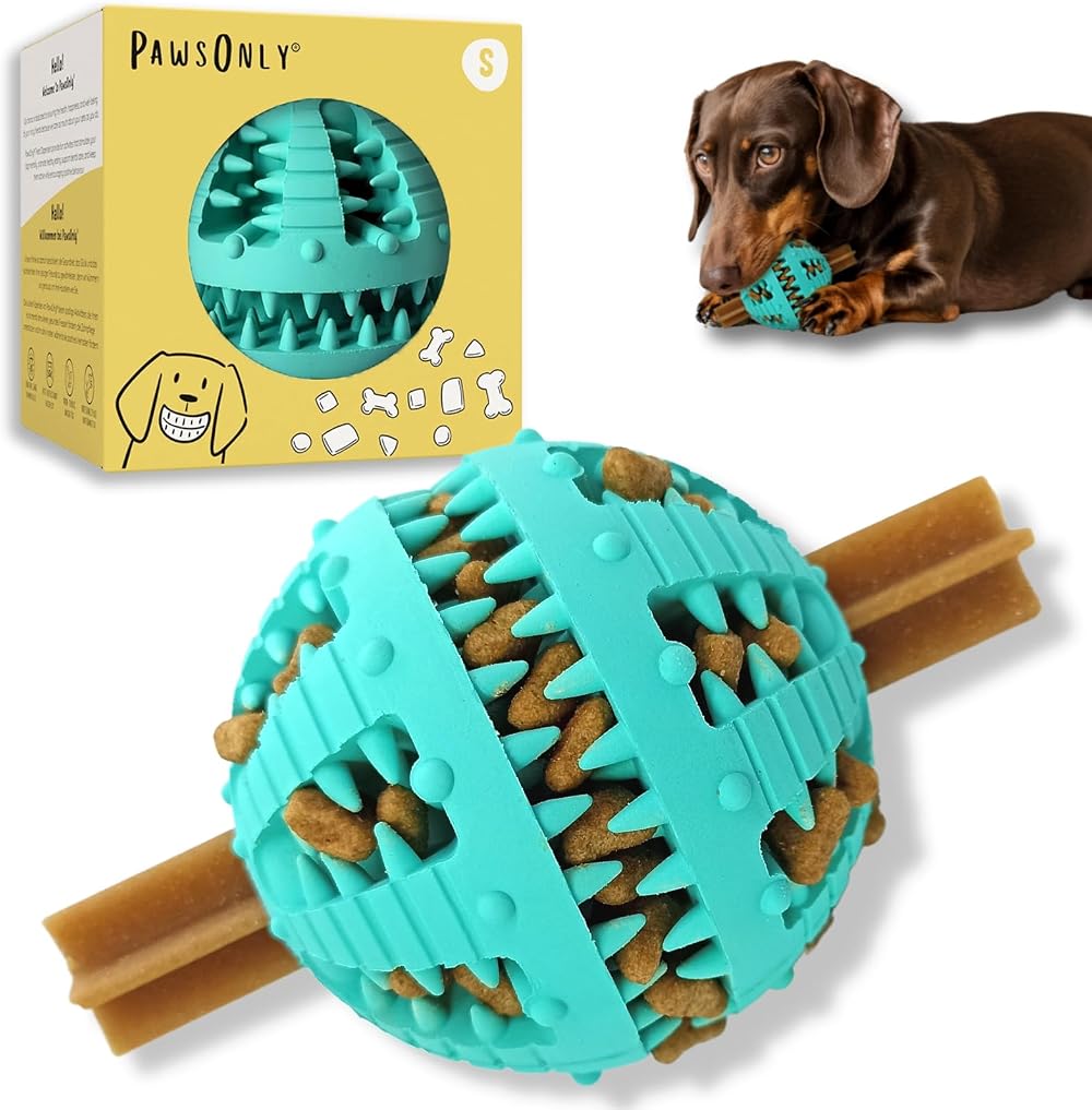 PawsOnly Interactive Dog Treat Toy Small Blue Puzzle Feeder Enrichment