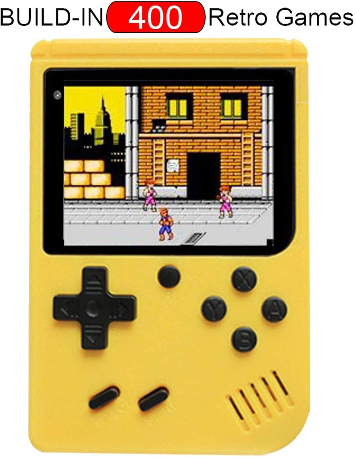 Mini Retro Handheld FC Games Consoles ,Built-in 400 Classic Game, Portable Gameboy 3 Inch LCD Screen ,Best Gifts for Birthdays and Christmas (Games Consoles Yellow): Toys & Games