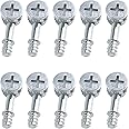 Antrader 10-Pack Furniture Side Knock Down Furniture Cam Lock Connecting Fitting Pre-Inserted Nut Dowels Connector Assembly (812 Fitting+28mm Screw)