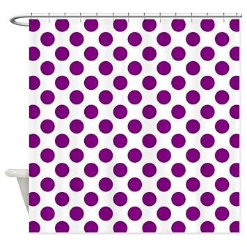 Amazon Com Cafepress Purple Polka Dots On White Decorative Fabric