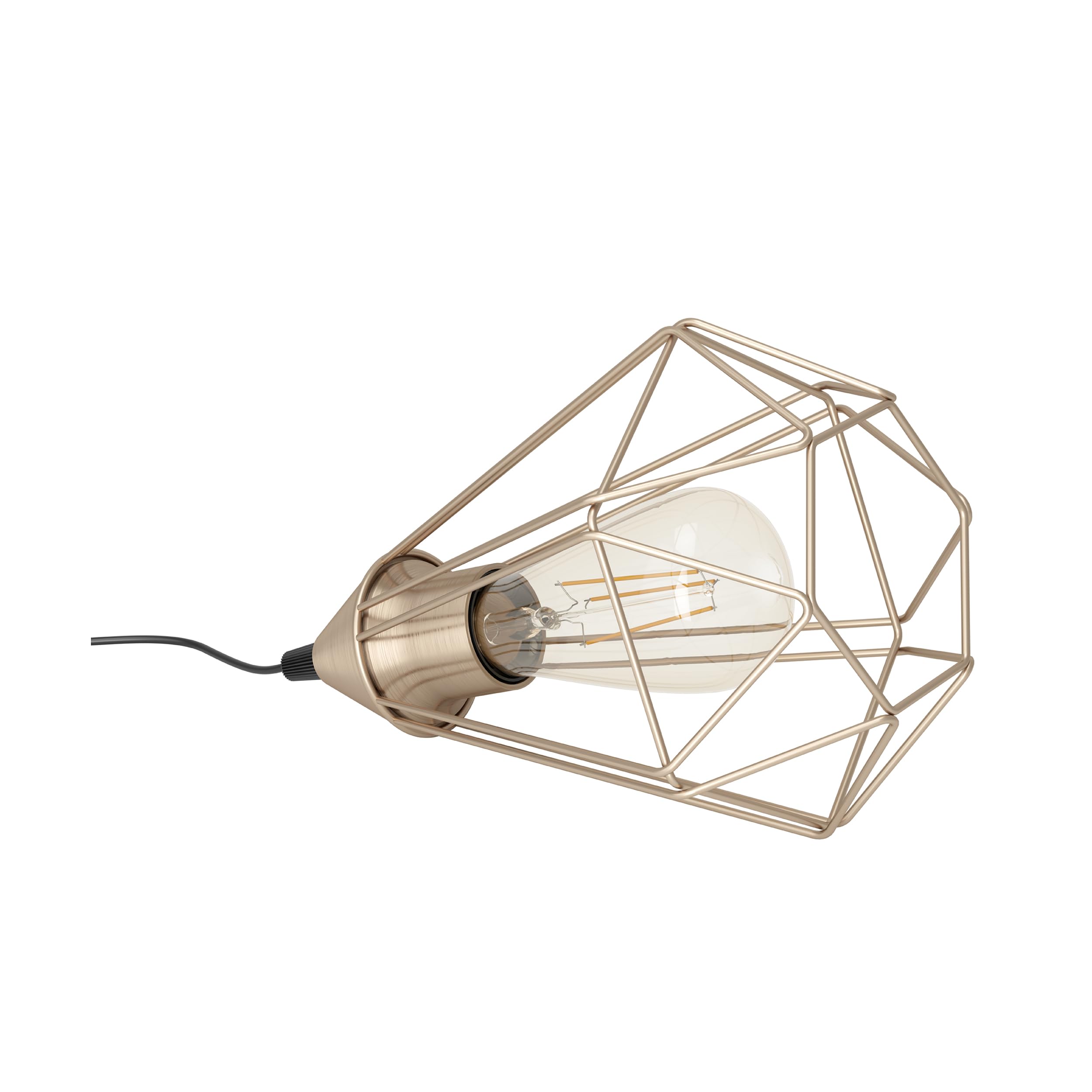 Eglo Tarbes Table lamp, 1 Flame Vintage Table lamp in Retro Look, Steel Bedside lamp, Copper, Black, E27 Socket, incl. Switch — image 1