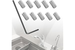 Terixe 10-Pack 155023 Screw Kit Replacement for Moen | 304 Stainless Steel Set Screw Kit | Includes Wrench for Kitchen Faucet Handle Repair & Faucet Replacement Parts