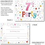 doodlecards 7th Birthday Invitations for Girls Age 7 - Pack of 20 Invites & view 2