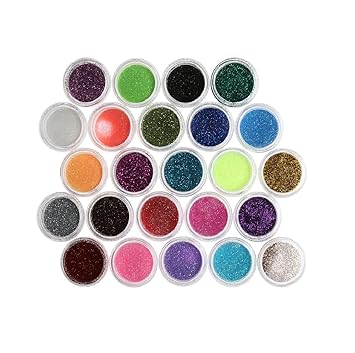 Royalkart 48Pcs/Set Shinning Mirror Nail Glitter Powder Eye Shadow Magic Glimmer Nail Art Chrome Pigment Glitters Spangle Makeup Cosmetic (Random Colours)