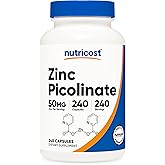 Nutricost Zinc Picolinate 50mg, 240 Vegetarian Capsules - Gluten Free and Non-GMO (240 Caps)