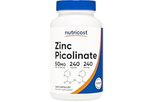 Nutricost Zinc Picolinate 50mg, 240 Vegetarian Capsules - Gluten Free and Non-GMO (240 Caps)