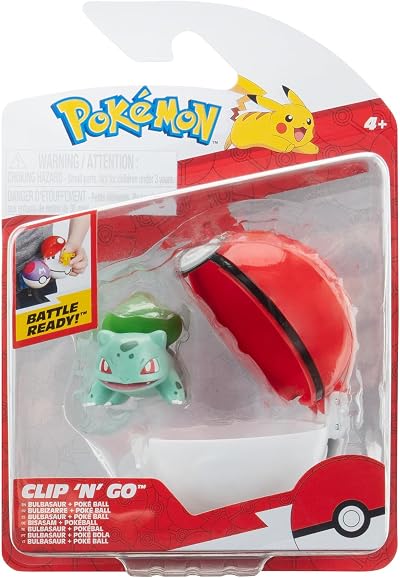 Pokémon Clip N Go Bulbasaur and Poké Ball with 2-inch Battle Figure