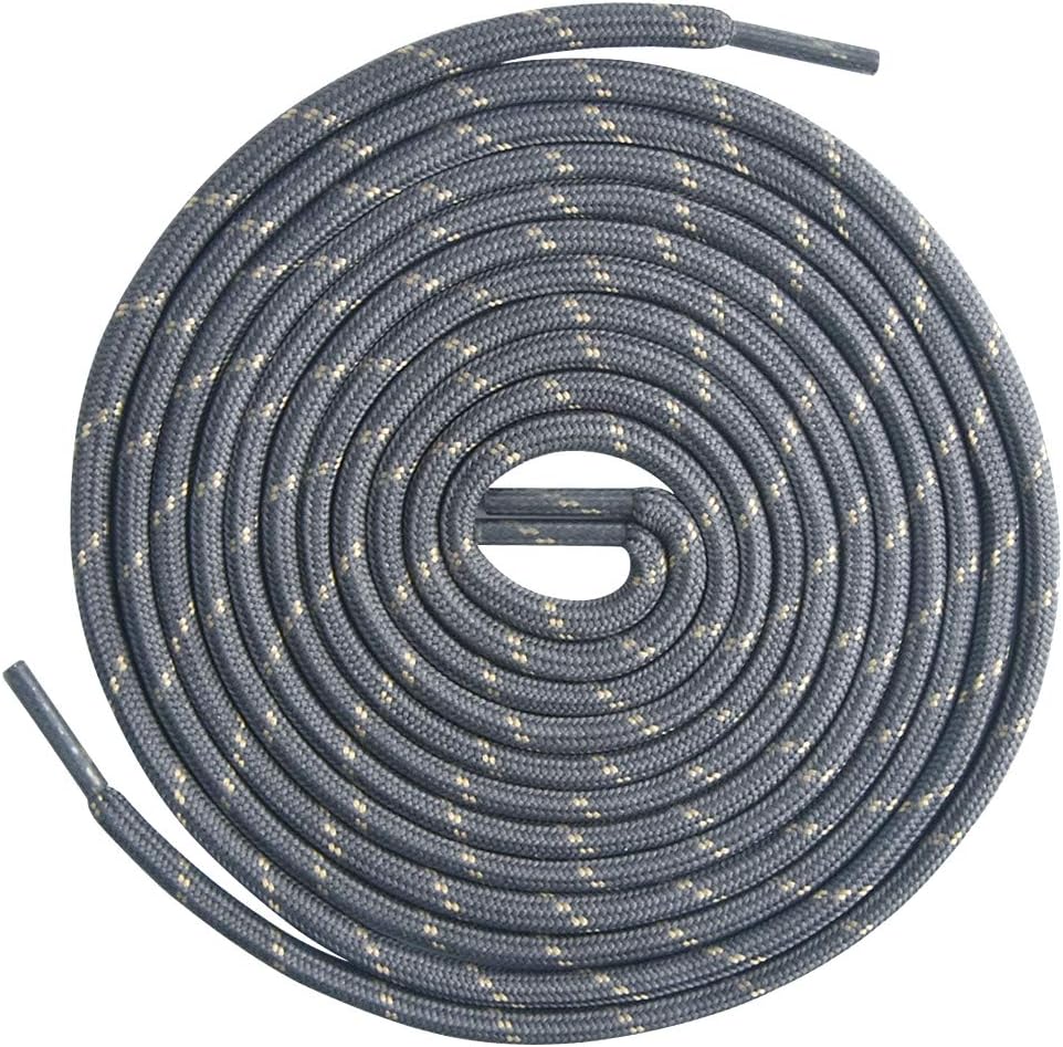 Strong Round/Flat Shoe Laces for Walking Boots Hiking Shoes Trainers Sneakers Waxed Shoelaces for Business Shoes Multiple Colours & Lengths