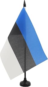 AZ FLAG Estonia Table Flag 5x8 in Desk Flag with Pole & Base 21x14 cm