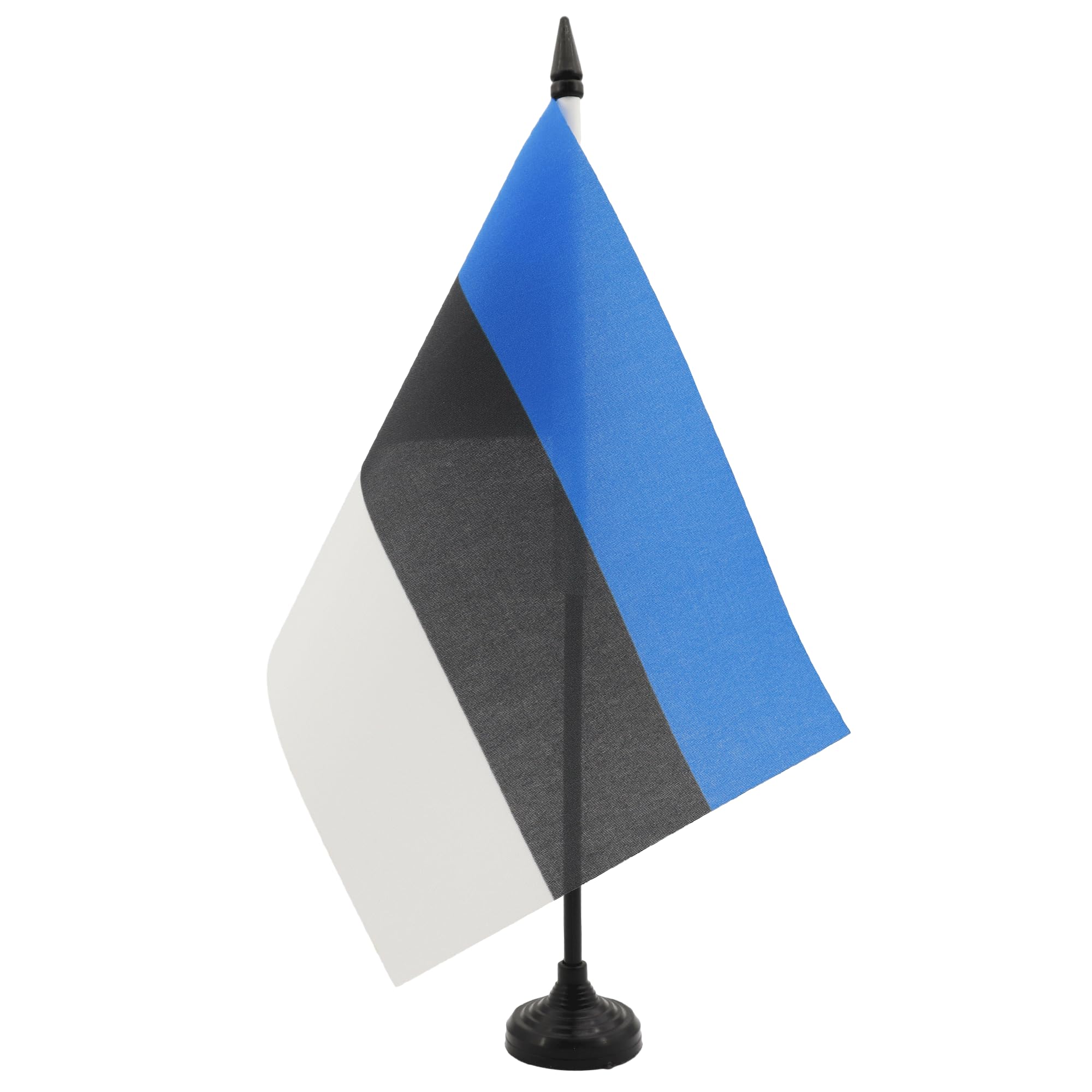 AZ FLAG Estonia Table Flag 5'' x 8'' - Estonian Office Decoration 100% Polyester 21 x 14 cm - Mini Desk Flag with Pole and Black Plastic Base