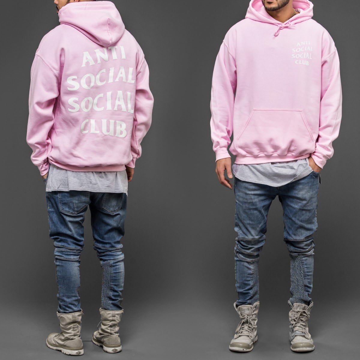 anti social club pink hoodie