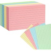 Colored Index Cards 5x8 100Pcs, Goefun 4 Color Single Side Lined Note Cards | Ruled Flashcards 4 Color Notecards for Studying, Recipes, Memo Cards, Office Supply, DIY, Presentation
