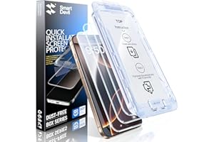 SMARTDEVIL 3 Pack for iPhone 16 Pro Max Screen Protector, 9H+ Aluminosilicate Glass, HD Clarity, Bubble-Free Installation wit