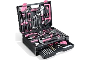 TVERIM Tool Set- 412 Piece Home Repair/Auto Tool Kit, Storage Organizer with Drawers, Toolbox Storage Case for Women & Men, Perfect for Homeowner, Diyer, Handyman, DIY