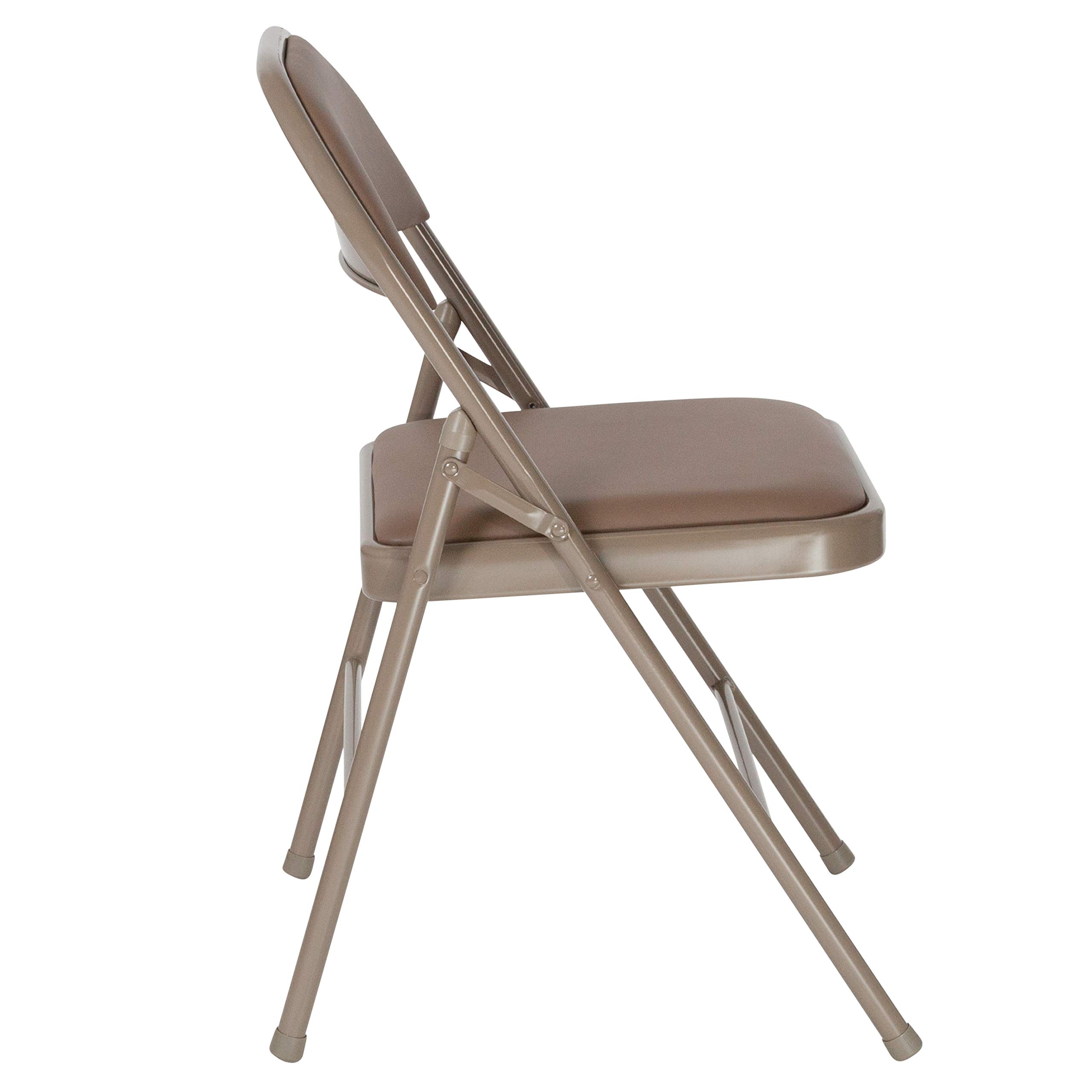 Flash Furniture HERCULES Series Double Braced Beige Vinyl Folding Chair